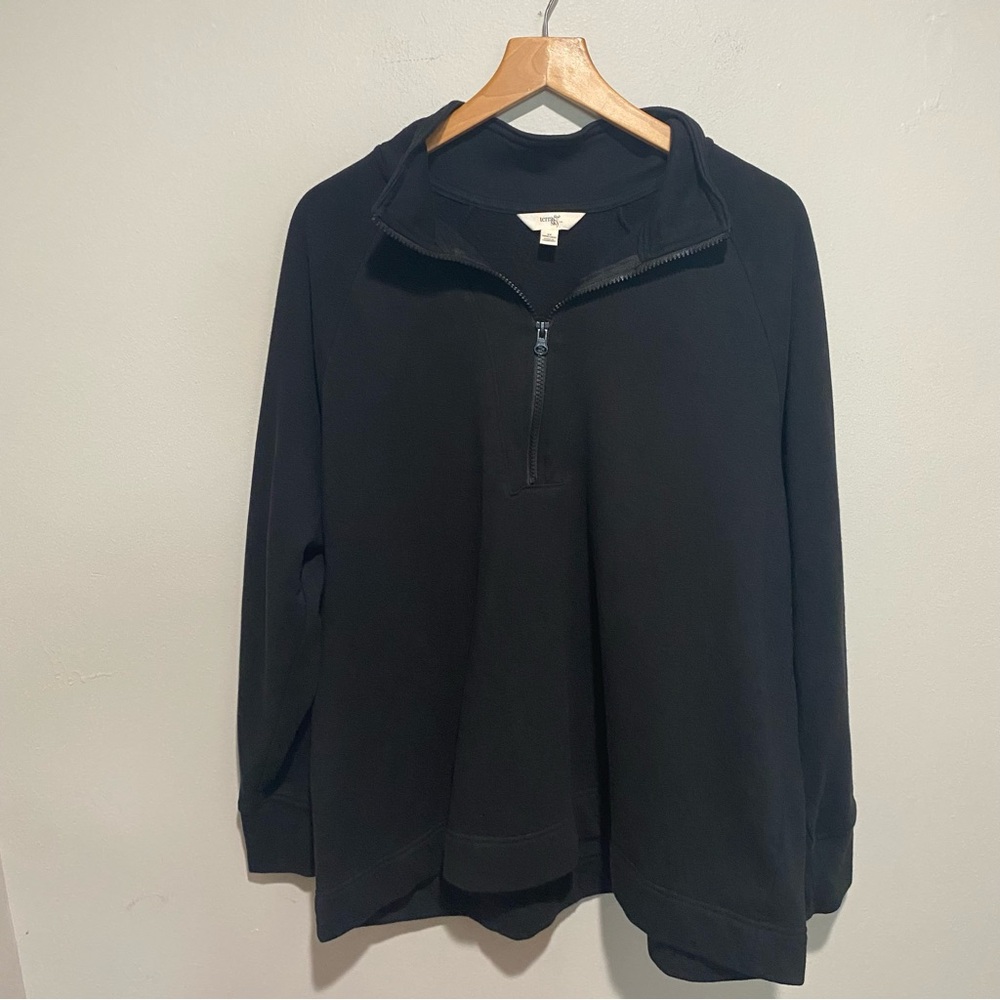 Terra & Sky Women's Black Half‎ Zip Up Sweater Size 1X